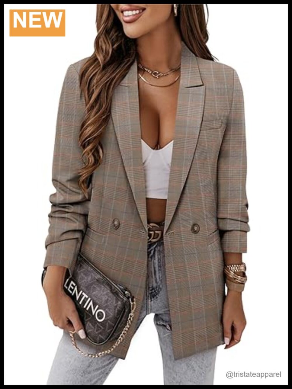 Women's Business Casual Blazer Notch Lapel Lined Work Suit Jacket
